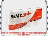 Semy Top Toilettenpapier 3 lagig 250 Blatt Recycling wei? 7er Pack (7 x 8 St?ck)