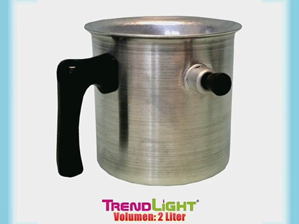 TrendLight 861238 Wachsschmelztopf 2 L Aluminium doppelwandig kein Anbrennen mit Griff