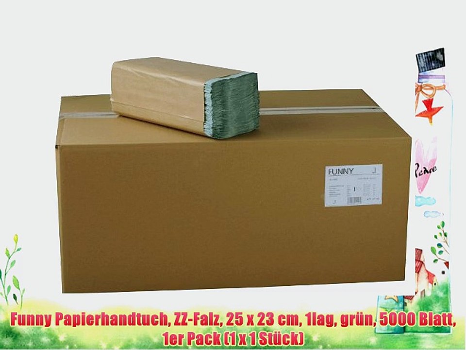 Funny Papierhandtuch ZZ-Falz 25 x 23 cm 1lag gr?n 5000 Blatt 1er Pack (1 x 1 St?ck)