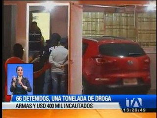 66 detenidos, una tonelada de droga y 400 mil dólares incautados deja operativo "Jaque Mate I”