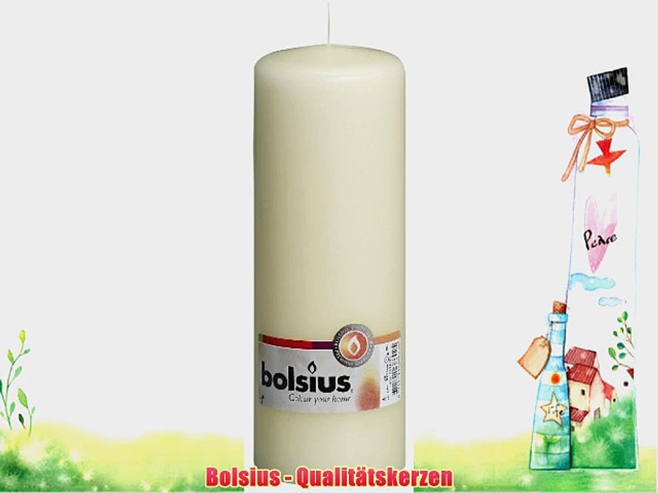 BOLSIUS Qualit?ts - Stumpenkerzen 200 x 70 mm elfenbein im 8er Pack