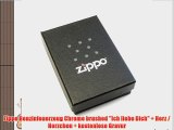 Zippo Benzinfeuerzeug Chrome brushed Ich liebe Dich   Herz / Herzchen   kostenlose Gravur