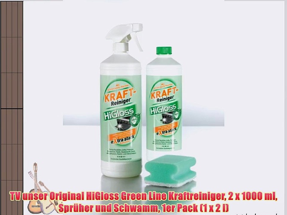 TV unser Original HiGloss Green Line Kraftreiniger 2 x 1000 ml Spr?her und Schwamm 1er Pack