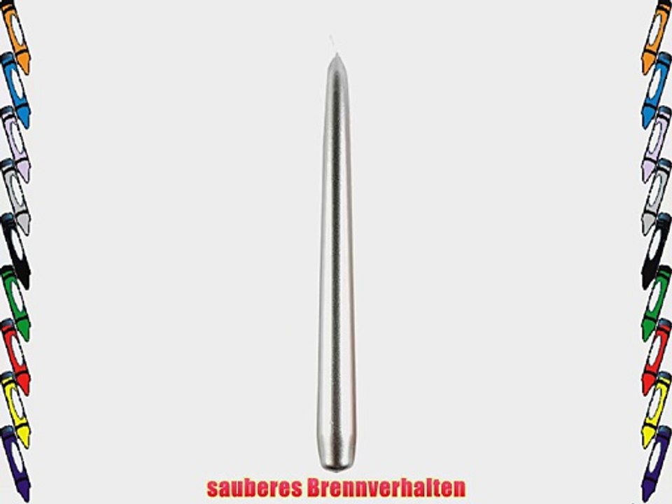 Eika Spitzkerze Tafelkerze ? 25cmx25cm silber (12 St?ck)