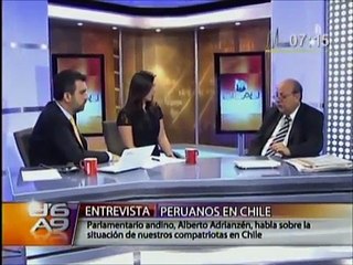 Adrianzen en Canal N da a conocer situación de peruanos en Chile, 28 noviembre 2011
