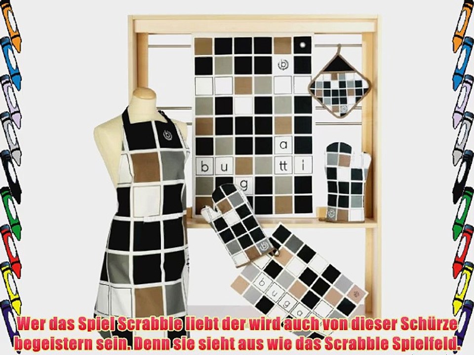 K?chensch?rze Scrabble Bugatti Farbe: schwarz - braun - wei? ca. 80x85 cm
