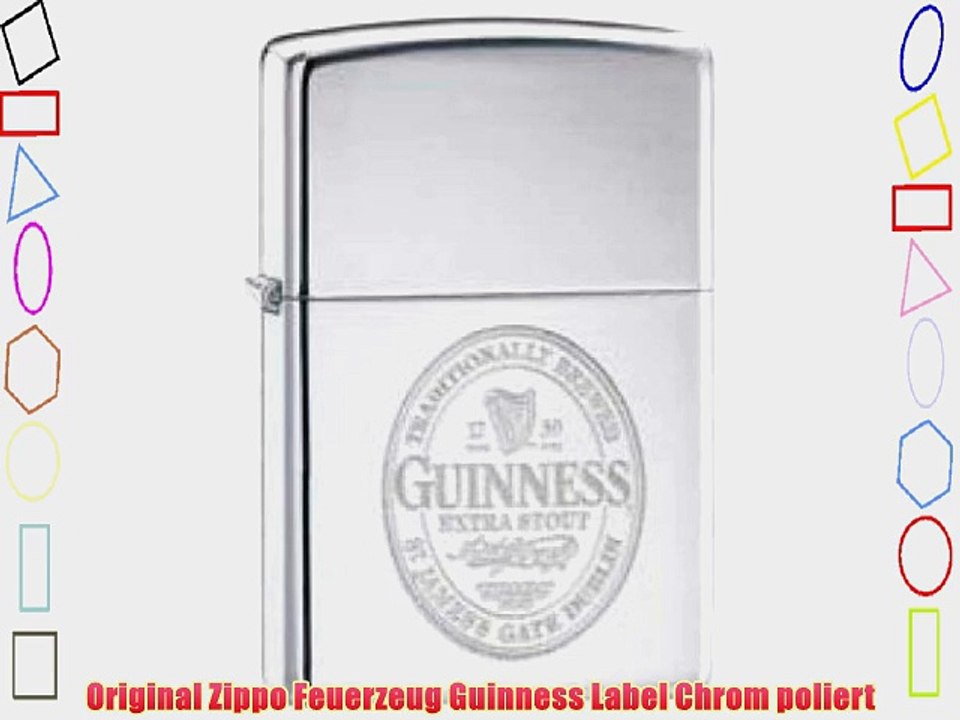 Original Zippo Feuerzeug Guinness Label Chrom poliert