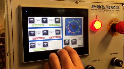 Tel çubuk doğrultma ve boy kesme makinası, Wire unbending and cutting machine.