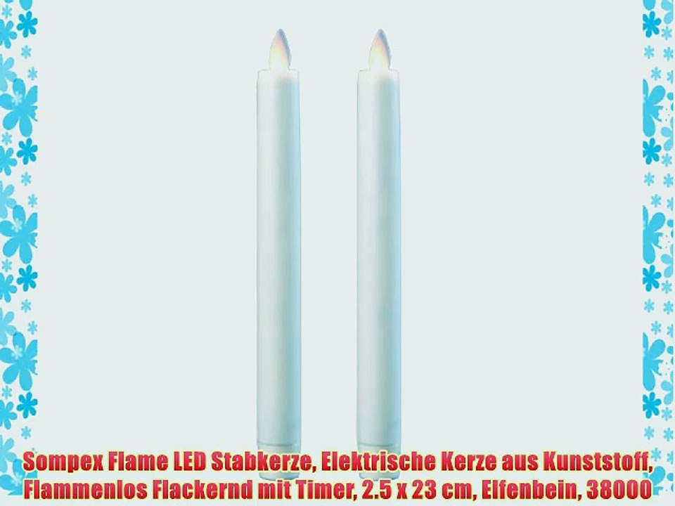 Sompex Flame LED Stabkerze Elektrische Kerze aus Kunststoff Flammenlos Flackernd mit Timer