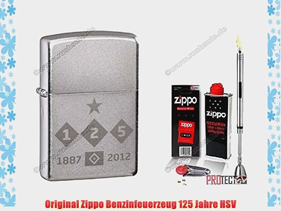 Zippo Feuerzeug 125 Jahre HSV Satin Chrome   Zubeh?r L