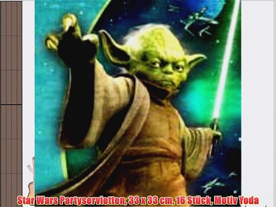 Star Wars Partyservietten 33 x 33 cm 16 St?ck Motiv Yoda