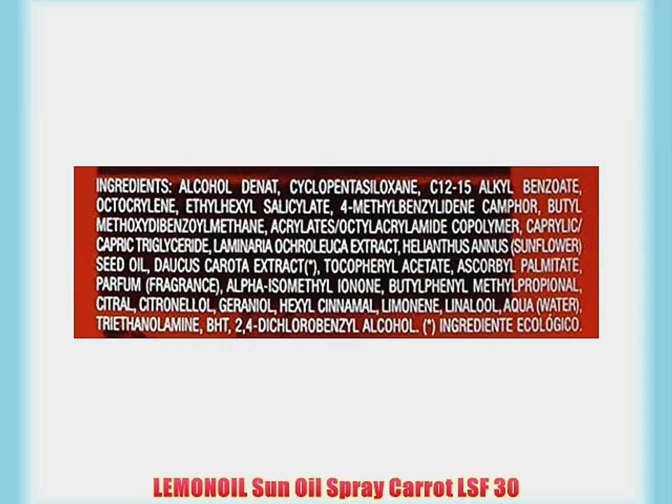 LEMONOIL Sun Oil Spray Carrot LSF 30