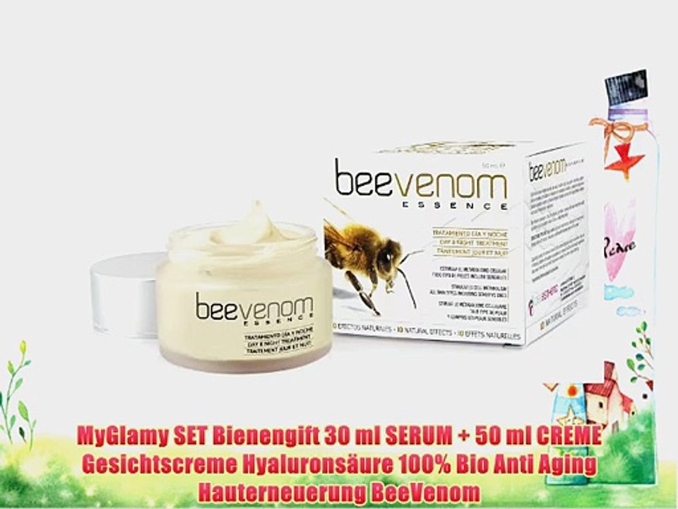 MyGlamy SET Bienengift 30 ml SERUM   50 ml CREME Gesichtscreme Hyalurons?ure 100% Bio Anti