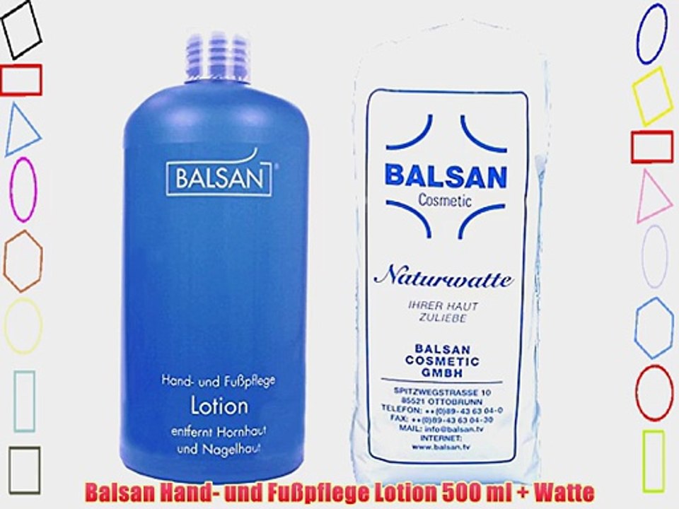 Balsan Hand- und Fu?pflege Lotion 500 ml   Watte
