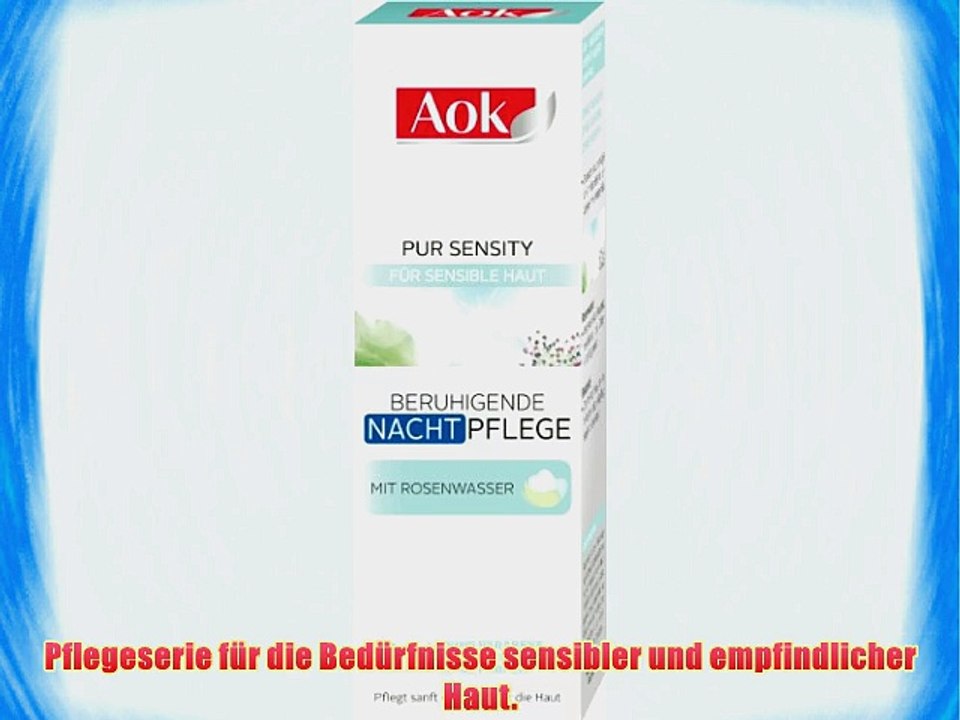 Aok Nachtpflege Pur Sensity Beruhigende Mit Rosenwasser 4er Pack (4 x 50 ml)
