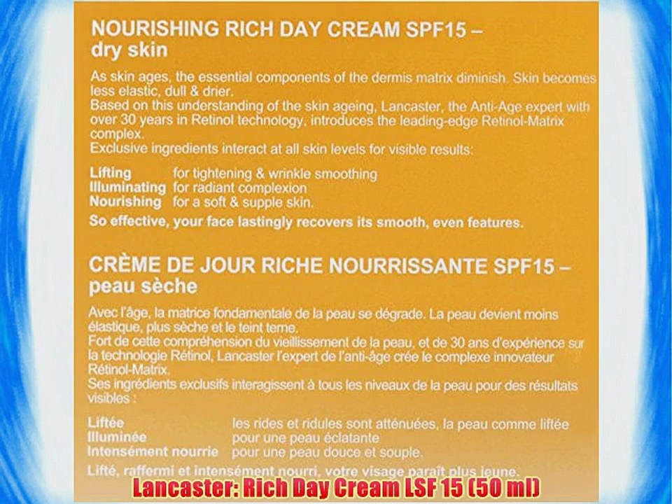 Lancaster: Rich Day Cream LSF 15 (50 ml)