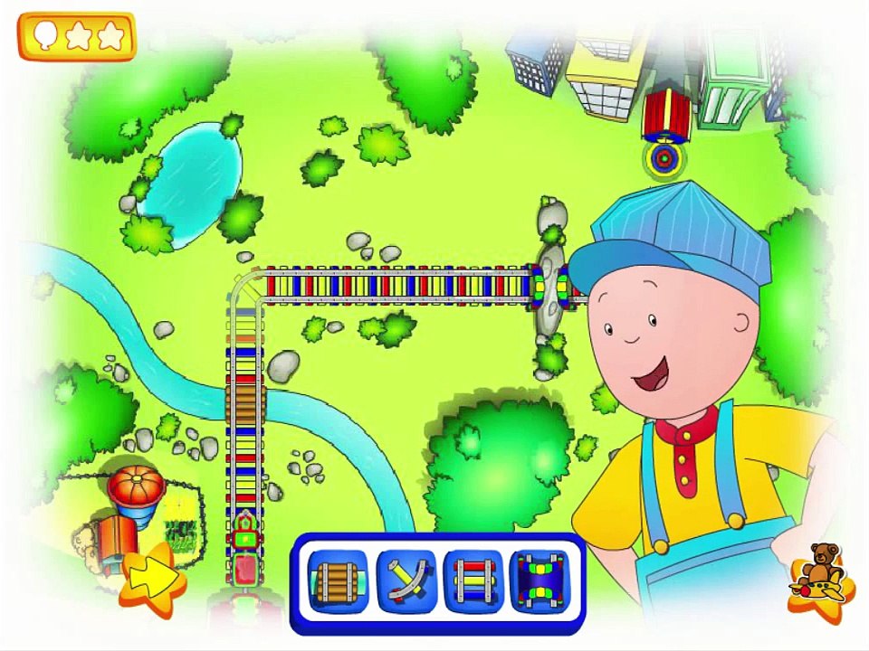 Caillou Train Conductor Cartoon Animation PBS Kids Game Play Walkthrough