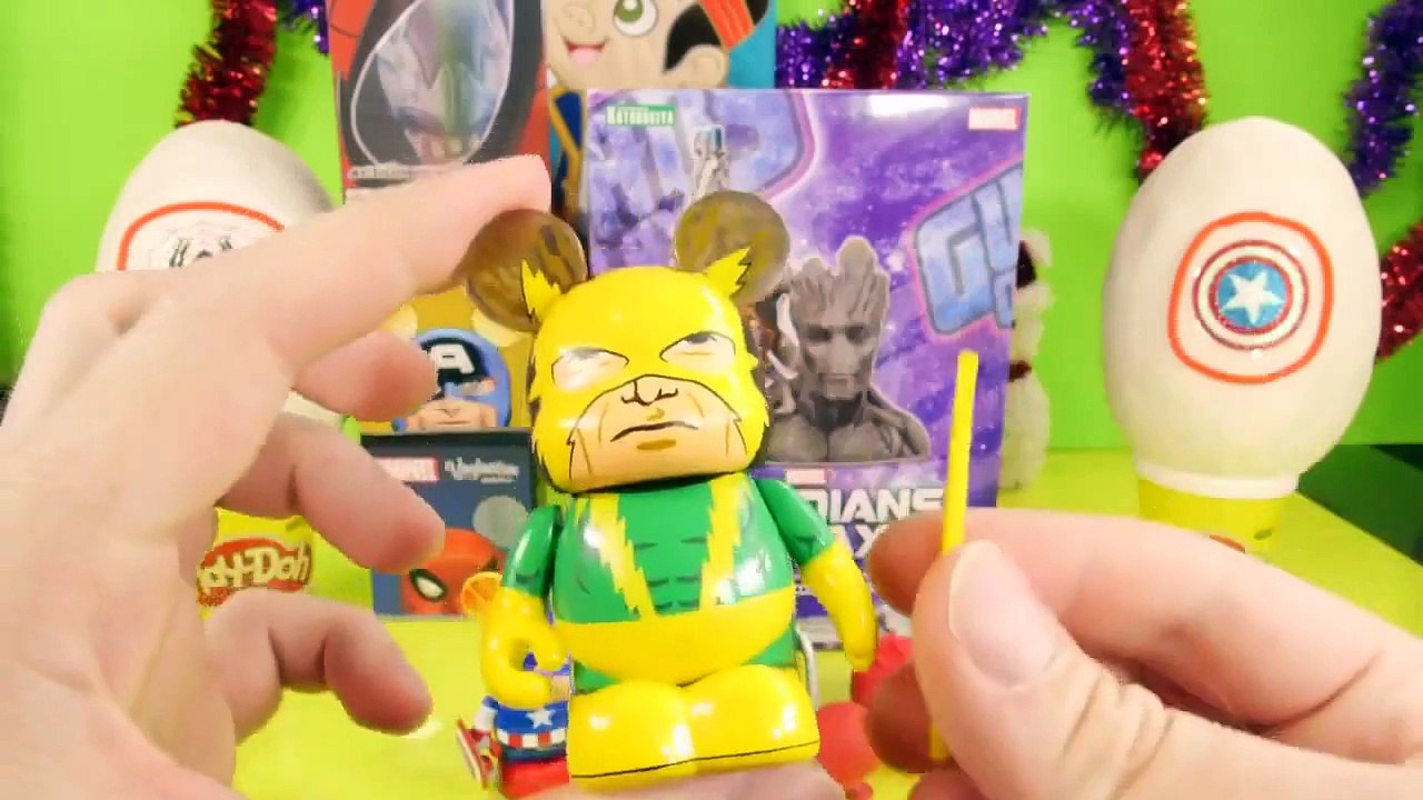 Play Doh Surprise Eggs Marvel Superheroes Blind Box Opening Spiderman Captain America Toys DCTC
