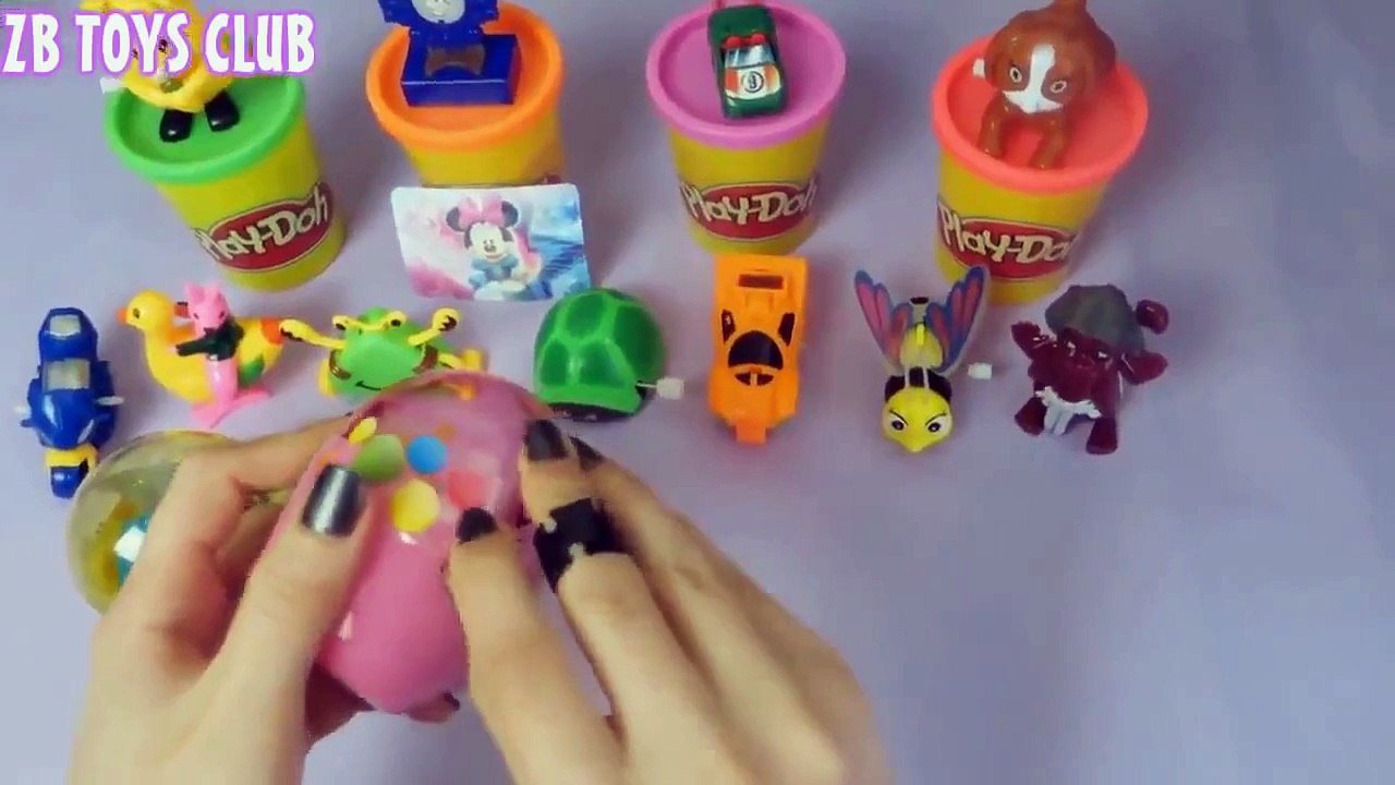 Play Doh Peppa pig Kinder surprise eggs Mickey Mouse