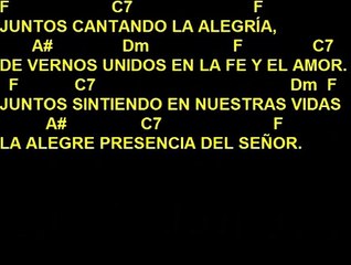 CANTOS PARA MISA - JUNTOS CANTANDO LA ALEGRIA - ENTRADA - LETRA Y ACORDES