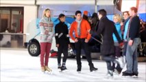 Darren Criss & Chris Colfer filming Glee 'White Christmas' at Bryant Park in NYC ALL VIDEOS