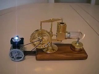 Hog Stirling Engine powering a 1-Watt LED