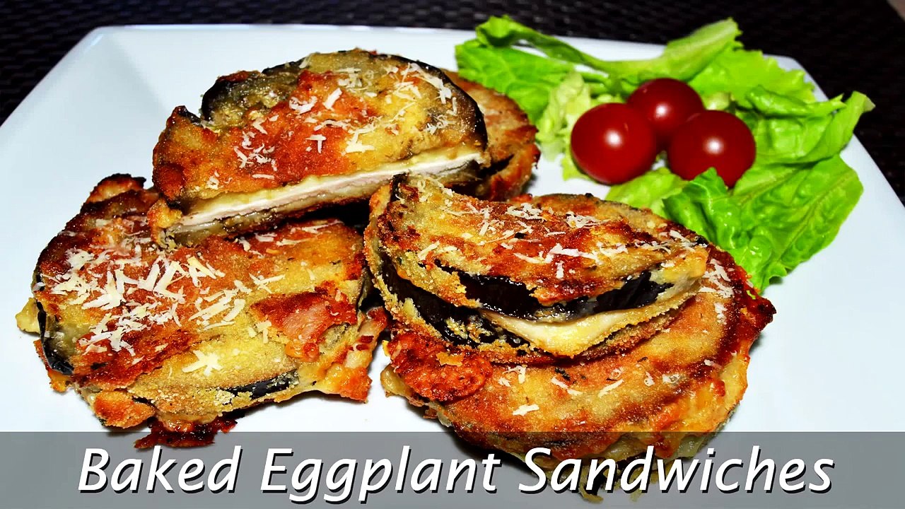 Baked Eggplant Sandwiches Easy Stuffed Eggplant with Chicken & Cheese