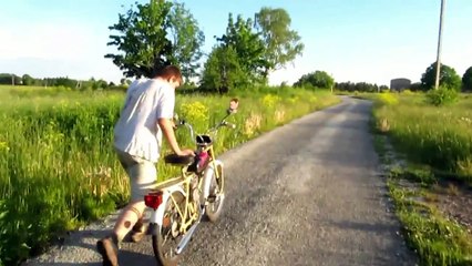 Moped Riga 13. First engine start.