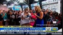Lady Gaga Sets Time Square Boards On Fire GMA APPLAUSE ART POP Album Release
