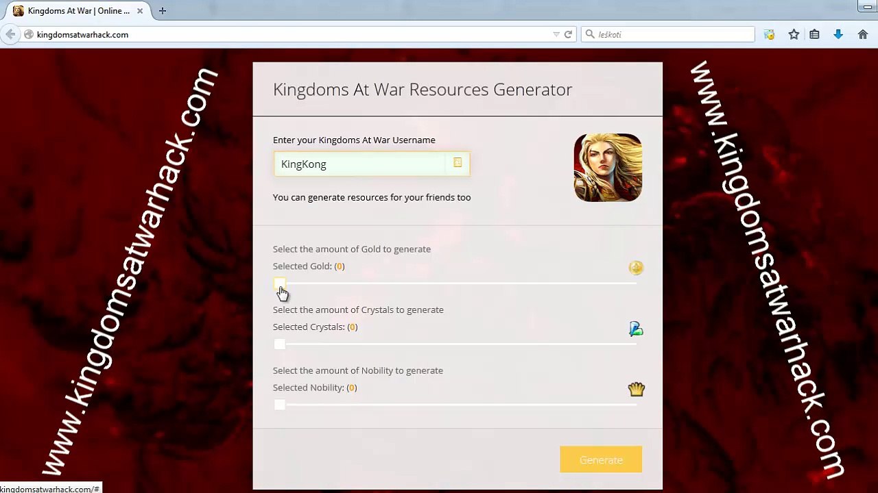 Kingdoms at war cheats - Gold, Crystals and Nobility generator