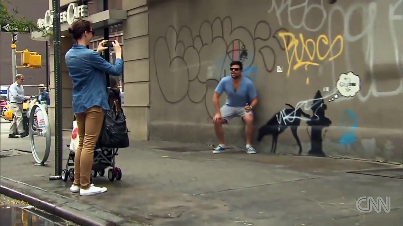 Street artist Banksy in the Big Apple