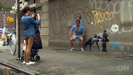 Street artist Banksy in the Big Apple