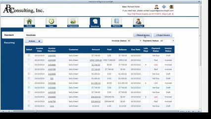 Personalized Manual Invoices using Online Invoicing Software AccountSight