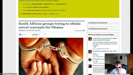 South African groups trying to obtain arrest warrants for Obama !! WE CAN BUT TRY