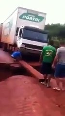 Brave driver taking risk