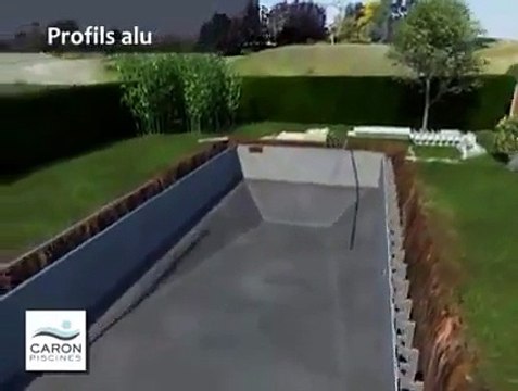 CARON Piscines : montage d' une piscine en béton