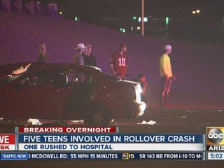 Five teens involved in rollover crash on Interstate 17