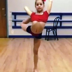 Mackenzie practices tricks in the studio!