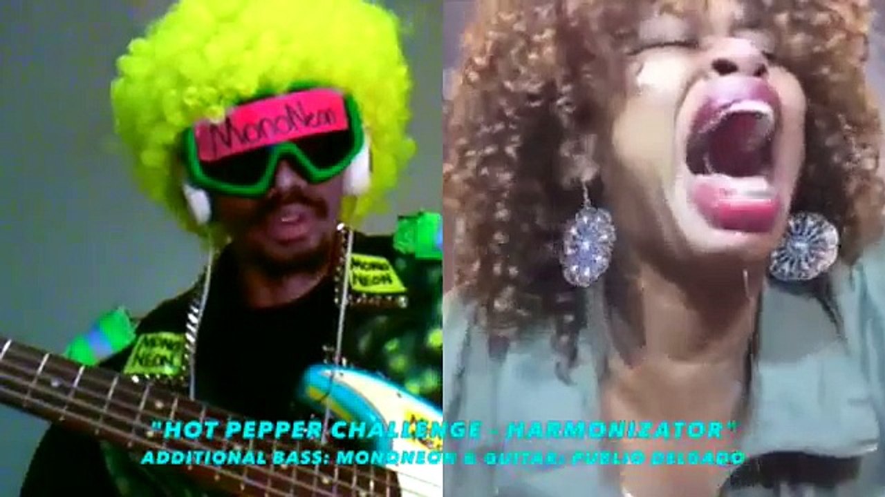MonoNeon + Publio Delgado (guitar) "GloZell HOT PEPPER CHALLENGE