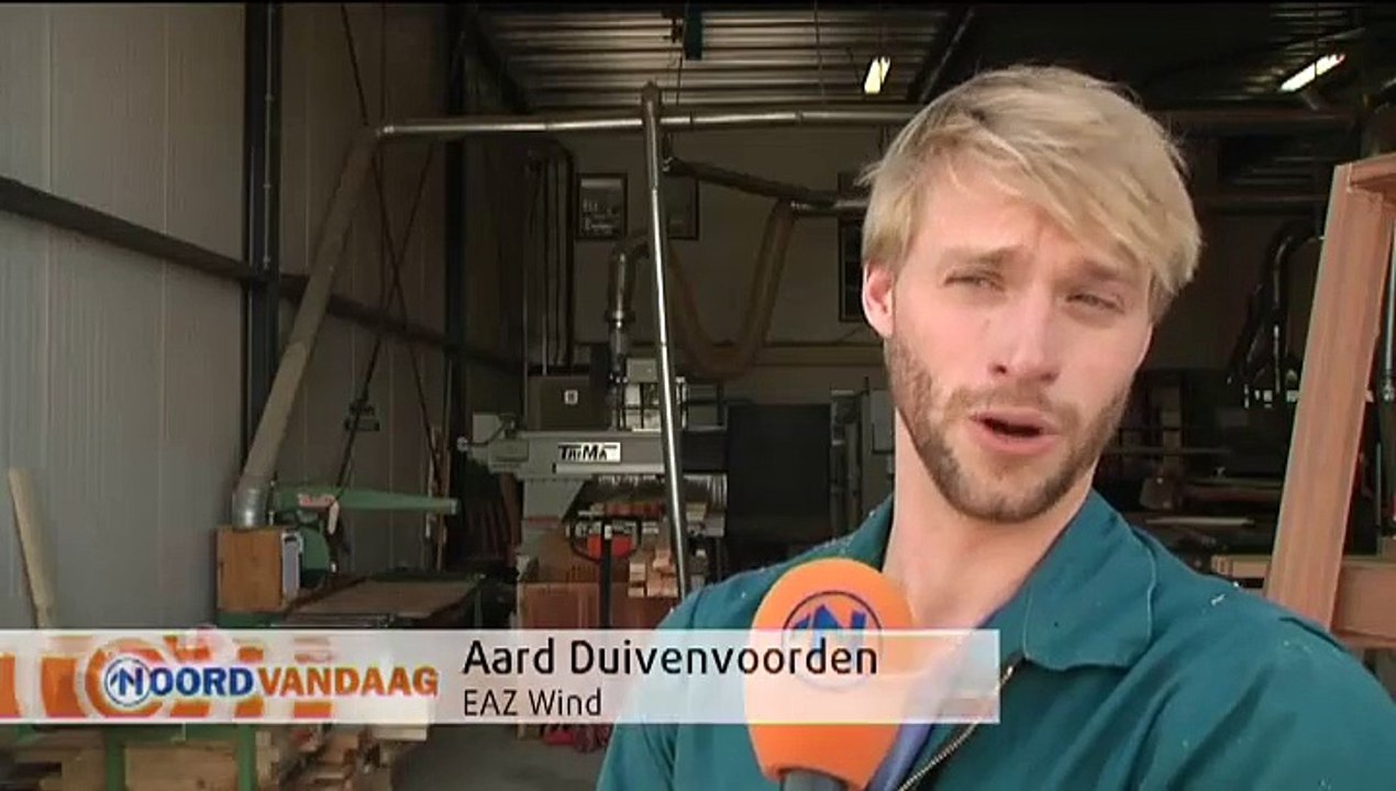 Jonge ondernemers willen markt veroveren met kleine windmolens van hout - RTV Noord