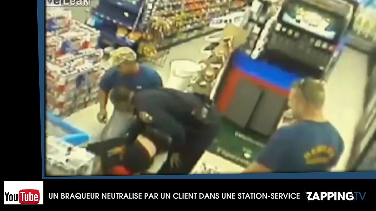 Un braqueur neutralisé en quelques secondes par un client : la vidéo choc !