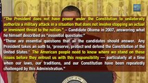 Obama Violated US Constitution, Libya War is Abuse of Power & Betrayal of People's Trust