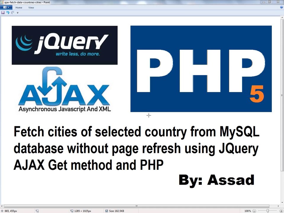 Fetch Data From MySQL on selecting an option Using jQuery AJAX (GET) and PHP5