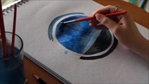 'BLUE NIGHT' Speed Watercolor Painting ll Time - Lapse ll