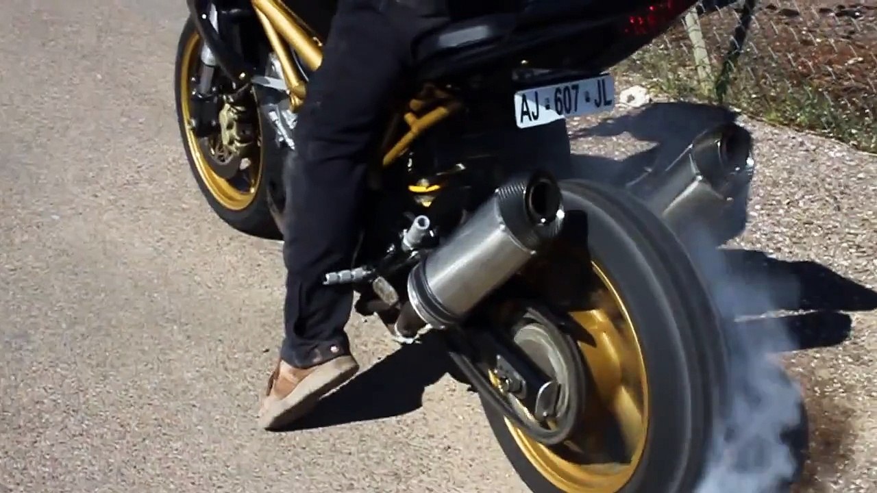 Cagiva raptor 650 " streetfighter " burn !!