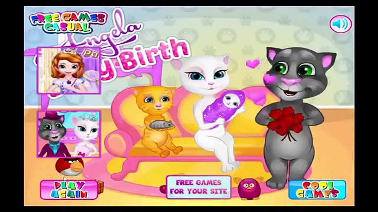 Angela Baby Birth My Talking Tom Cat Games for Kids - Gry Dla Dzieci