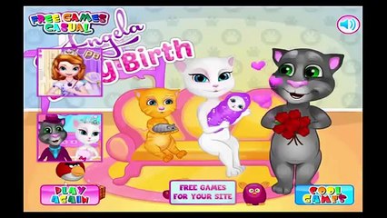 Angela Baby Birth My Talking Tom Cat Games for Kids - Gry Dla Dzieci