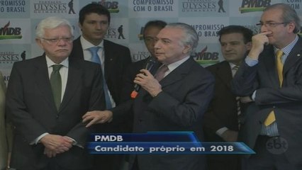 PMDB quer lançar candidato próprio à presidência em 2018