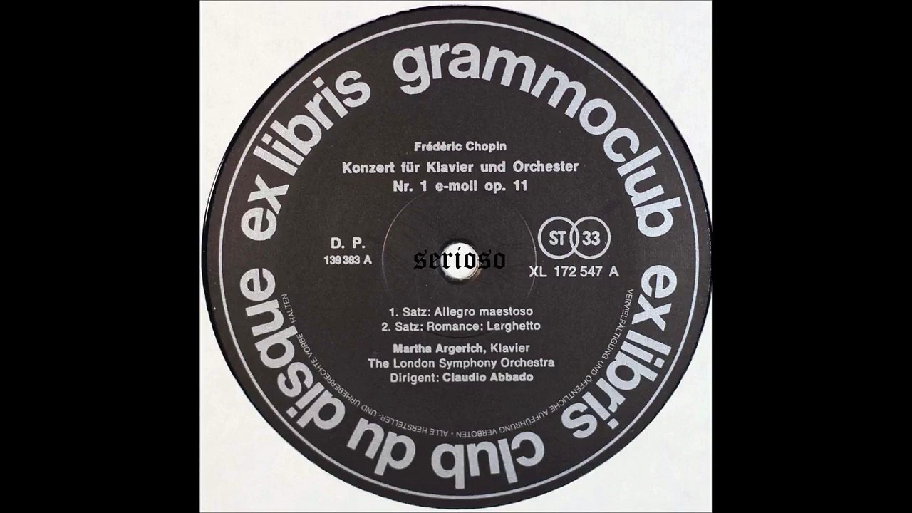 Chopin, Piano Concerto No 1, 1,2mov, Martha Argerich, Piano