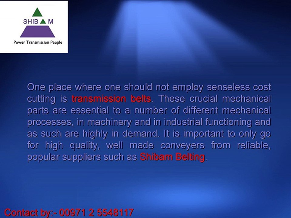 Benefits of Good Quality Transmitting Belts